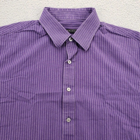 Sean John Shirt Men's 16.5 34/35 Purple Striped Vintage Button Up Long Sleeve‎ - Picture 2 of 11